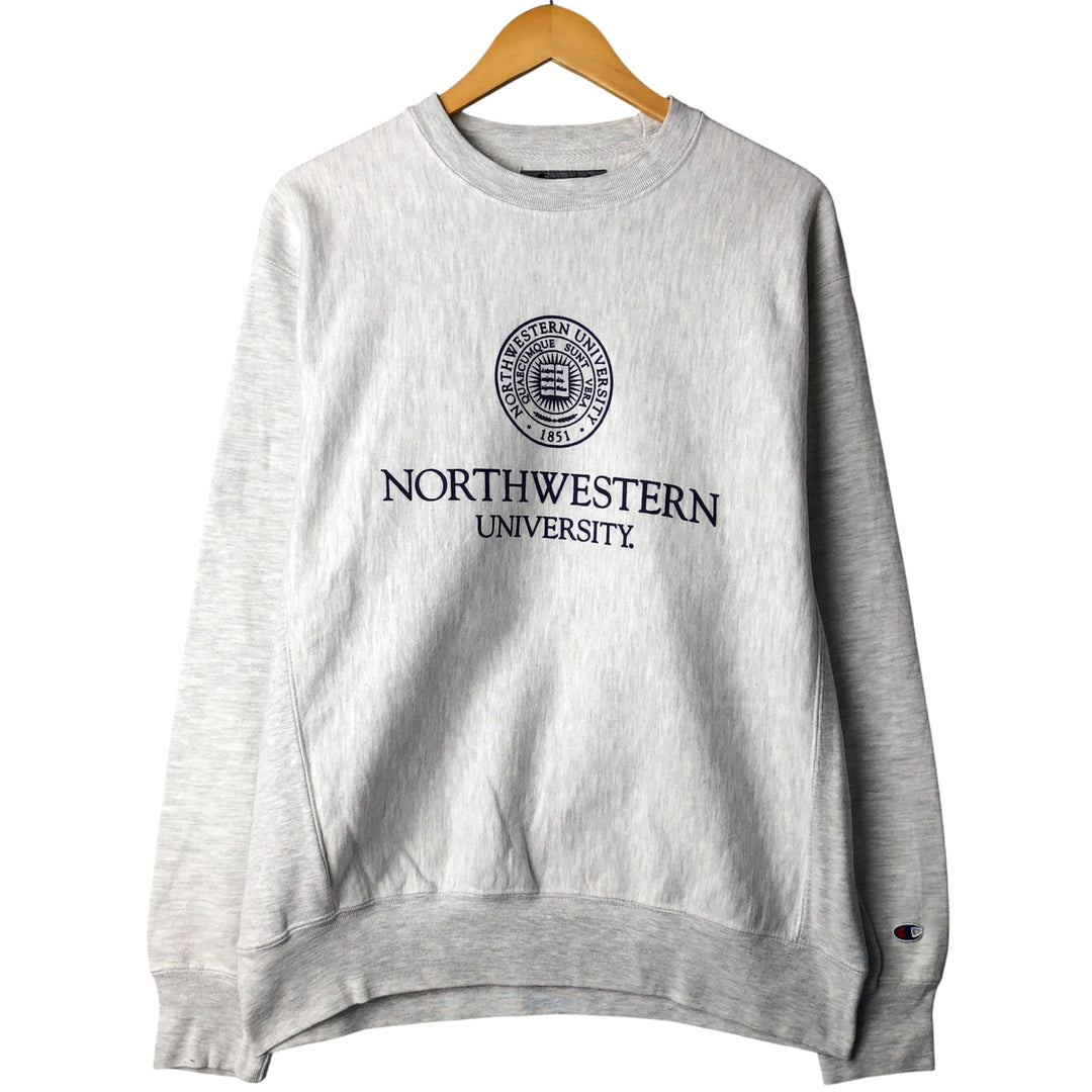 2000'S Champion Reverse Weave Original College Sweatshirt, Men's Size Medium cotton gray type Vintage Second Hand