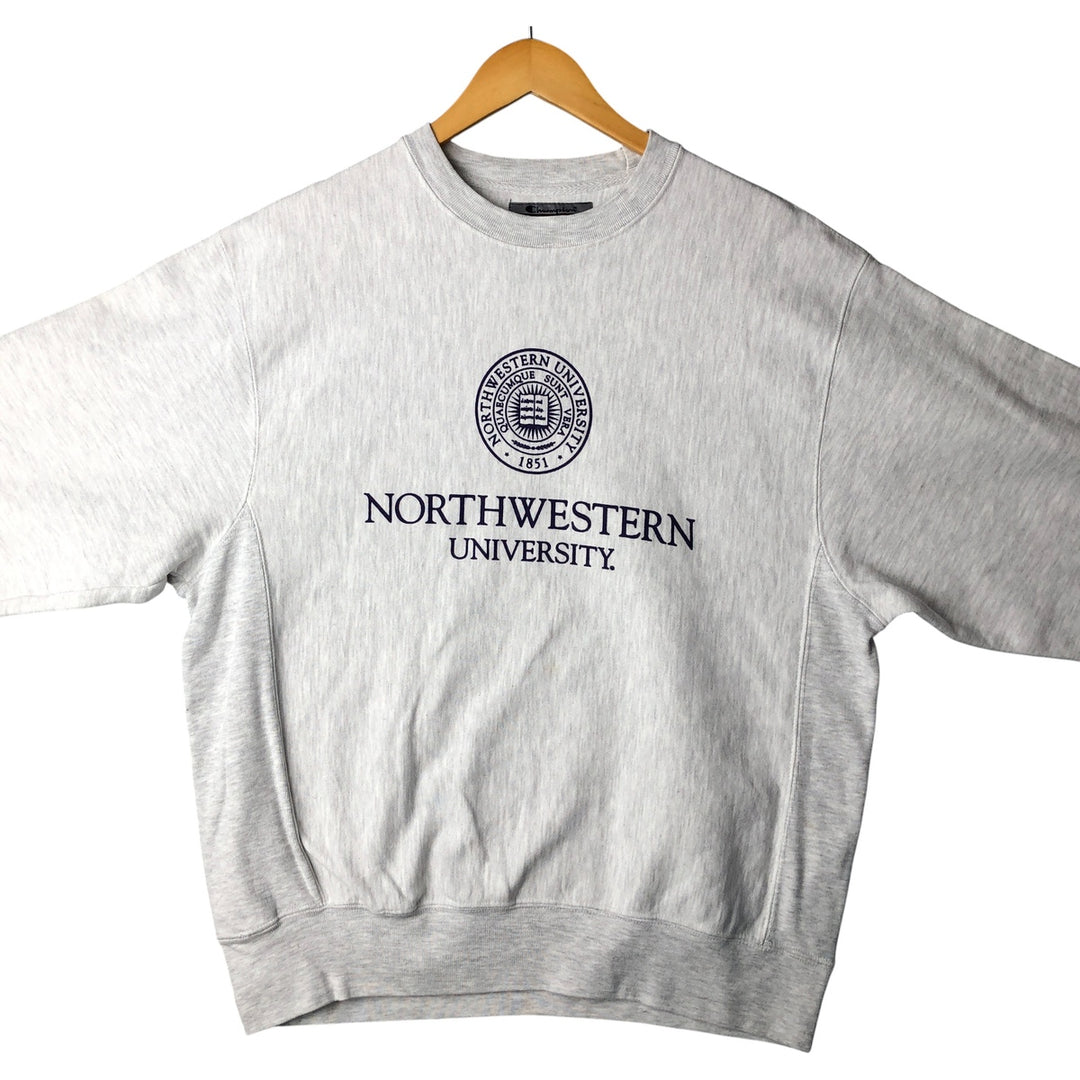 2000'S Champion Reverse Weave Original College Sweatshirt, Men's Size Medium cotton gray type Vintage Second Hand