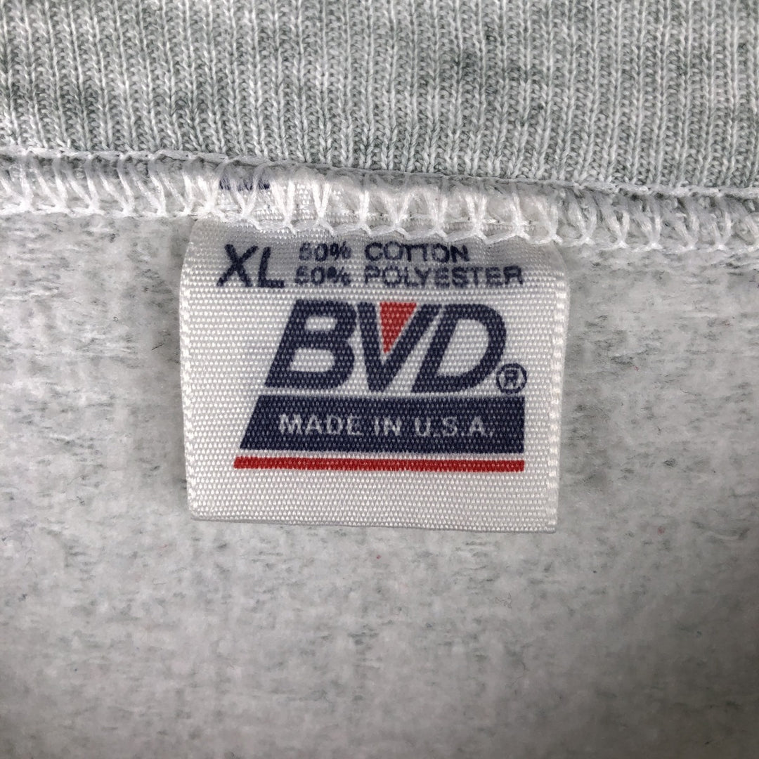 90'S BVD plain blank sweatshirt, sweatshirt, made in USA, men's XL size, vintage cotton gray type Vintage Second Hand