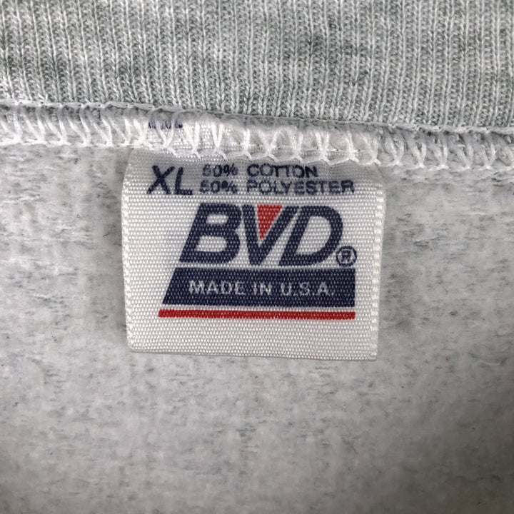 90'S BVD plain blank sweatshirt, sweatshirt, made in USA, men's XL size, vintage cotton gray type Vintage Second Hand