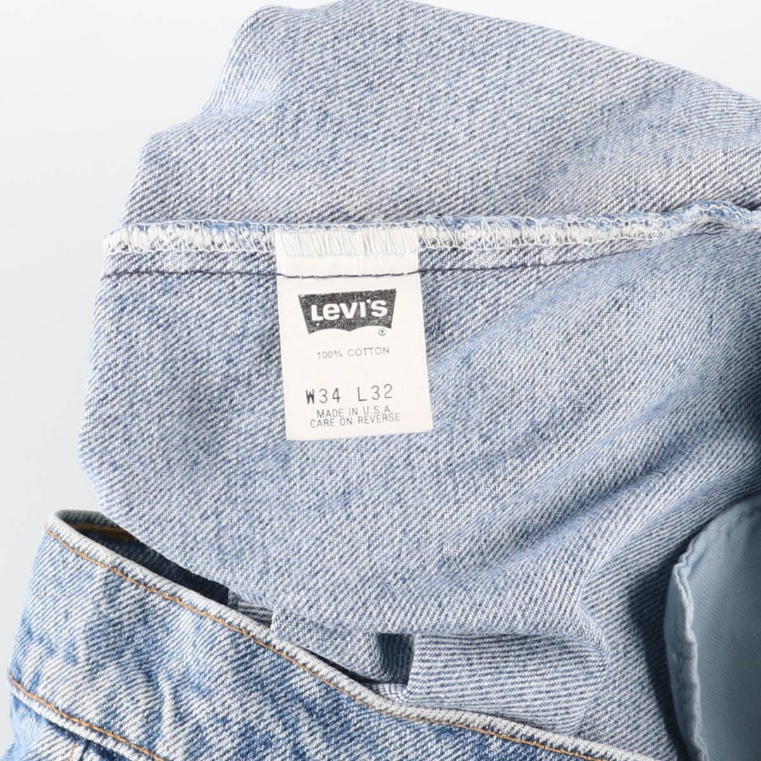 90'S Levi's 505-0290 Tapered Denim Pants, Made in USA, Men's Size 34, Vintage cotton blue type Vintage Second Hand