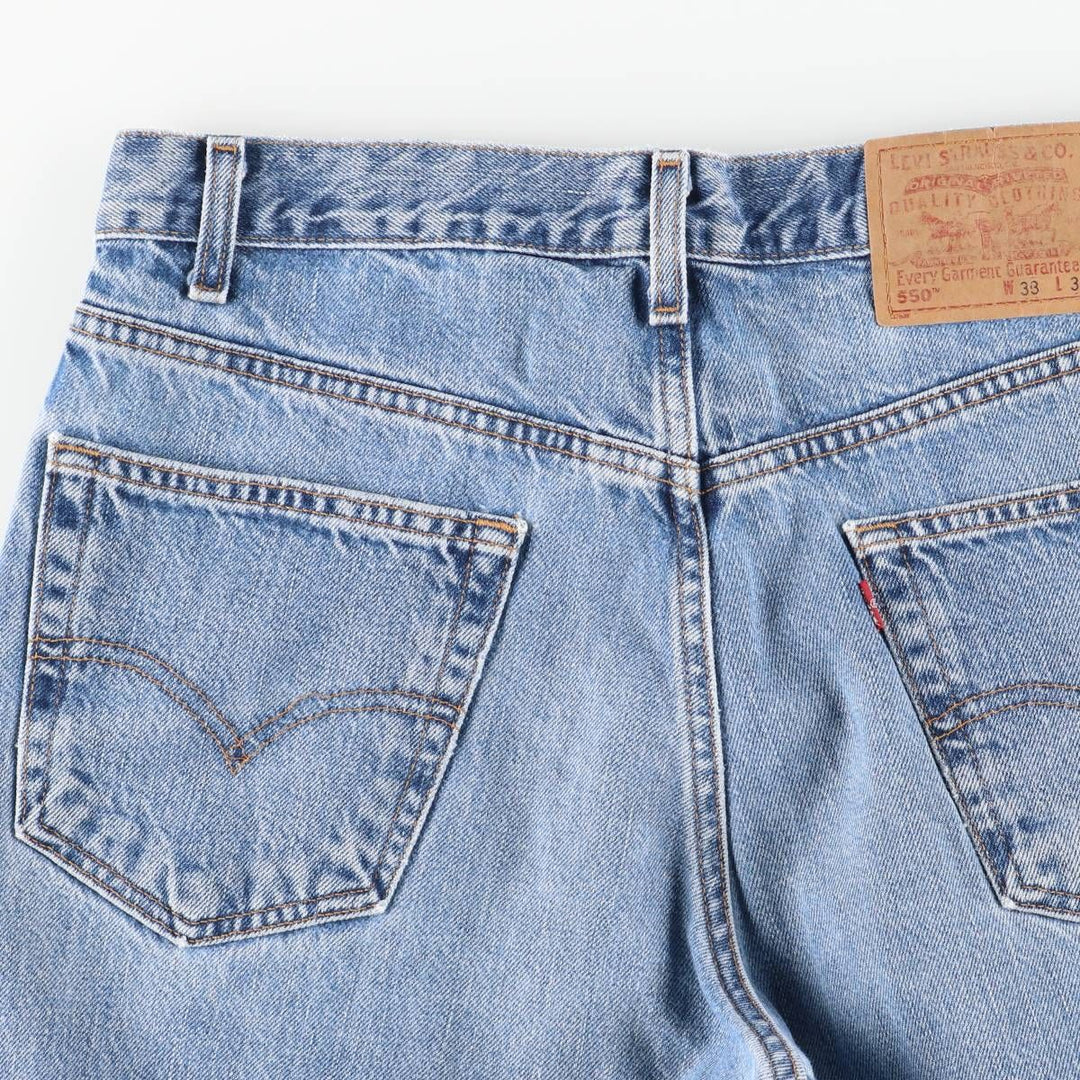 00'S Levi's 550 Relaxed Fit Tapered Denim Pants Men's W32 cotton Blue type light blue Vintage Second Hand