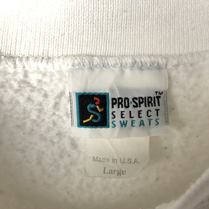 PRO SPIRIT SELECT SWEATS Solid Color Blank Sweatshirt, Made in USA, Men's Size L cotton white type Vintage Second Hand