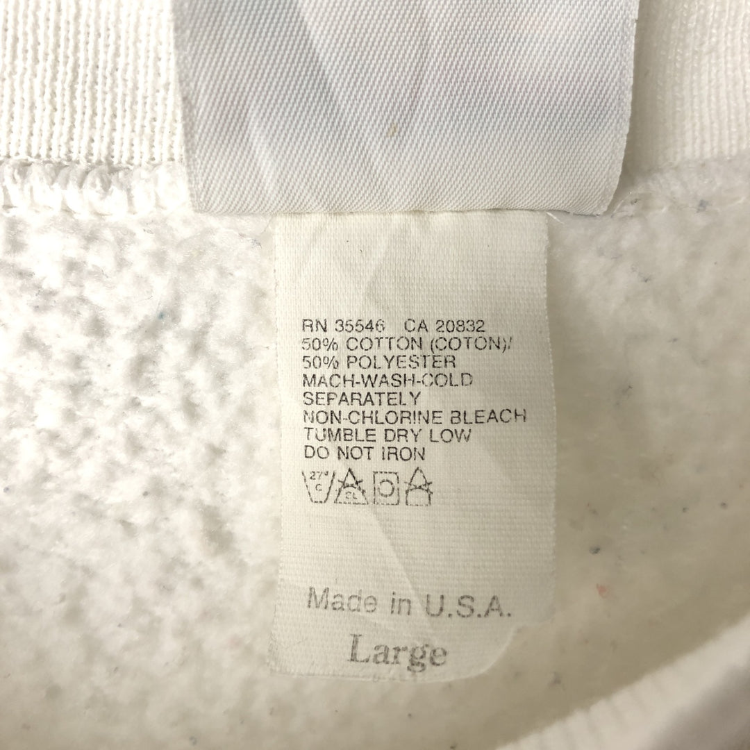 PRO SPIRIT SELECT SWEATS Solid Color Blank Sweatshirt, Made in USA, Men's Size L cotton white type Vintage Second Hand