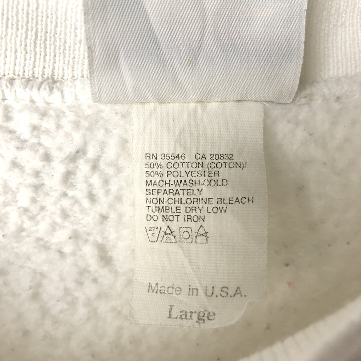 PRO SPIRIT SELECT SWEATS Solid Color Blank Sweatshirt, Made in USA, Men's Size L cotton white type Vintage Second Hand