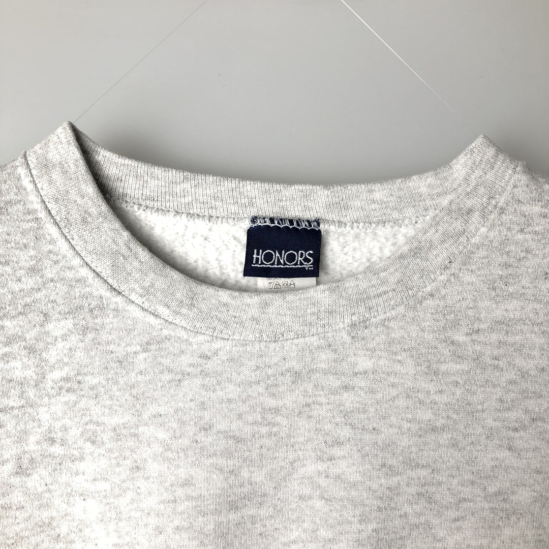 Vintage 90'S HONORS plain blank sweatshirt, made in the USA, size L, men's cotton gray type Vintage Second Hand
