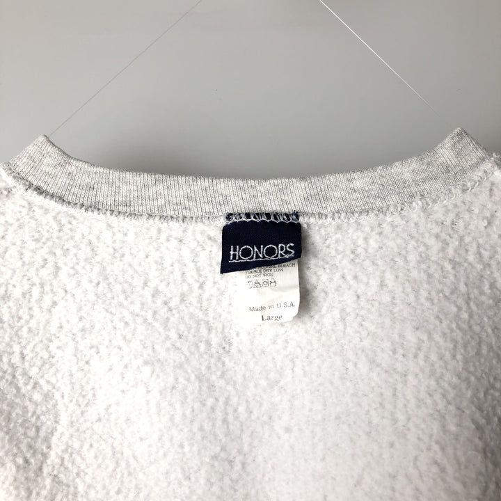 Vintage 90'S HONORS plain blank sweatshirt, made in the USA, size L, men's cotton gray type Vintage Second Hand