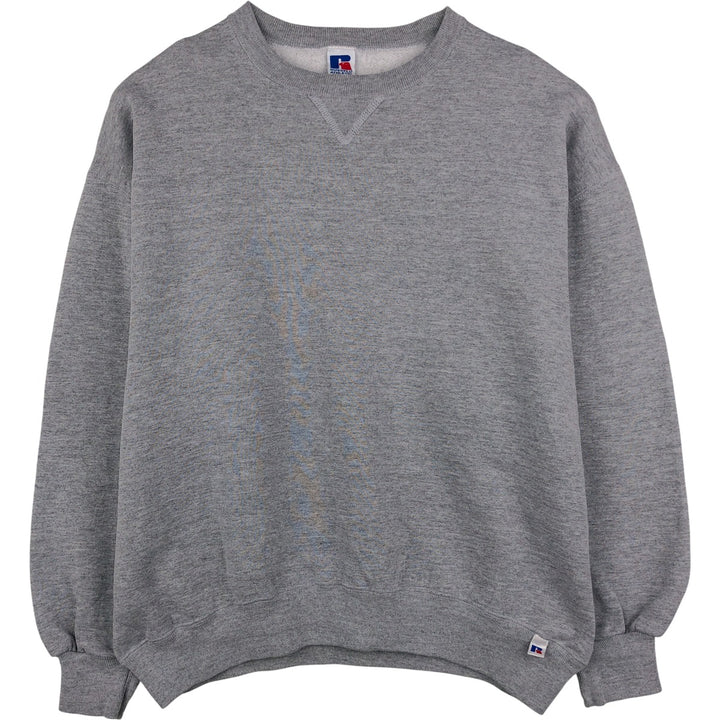 90'S Russell plain blank sweatshirt, sweatshirt, made in USA, men's XL size, vintage polyester gray type Vintage Second Hand