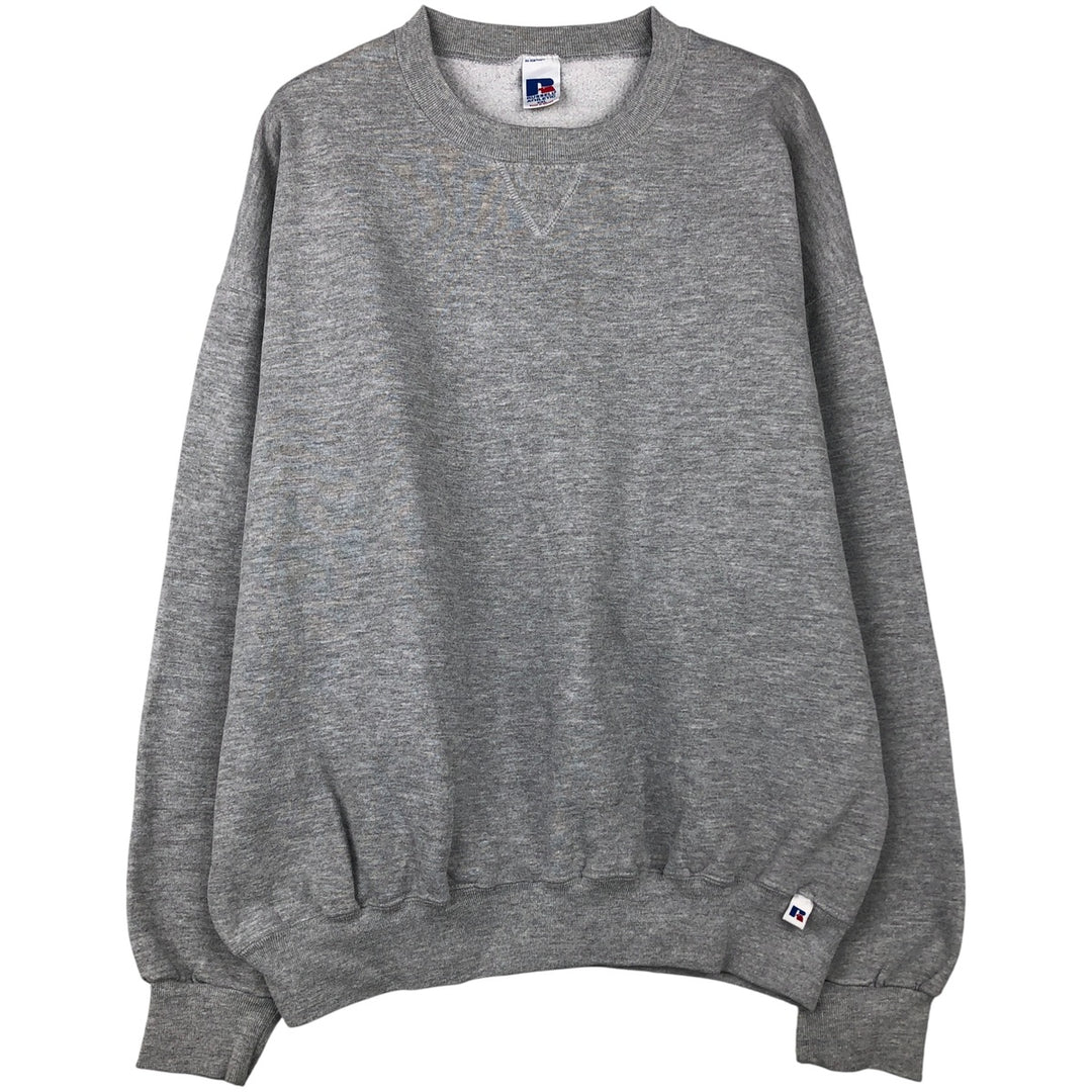 90'S Russell plain blank sweatshirt, sweatshirt, men's XXL size, vintage cotton gray type Vintage Second Hand
