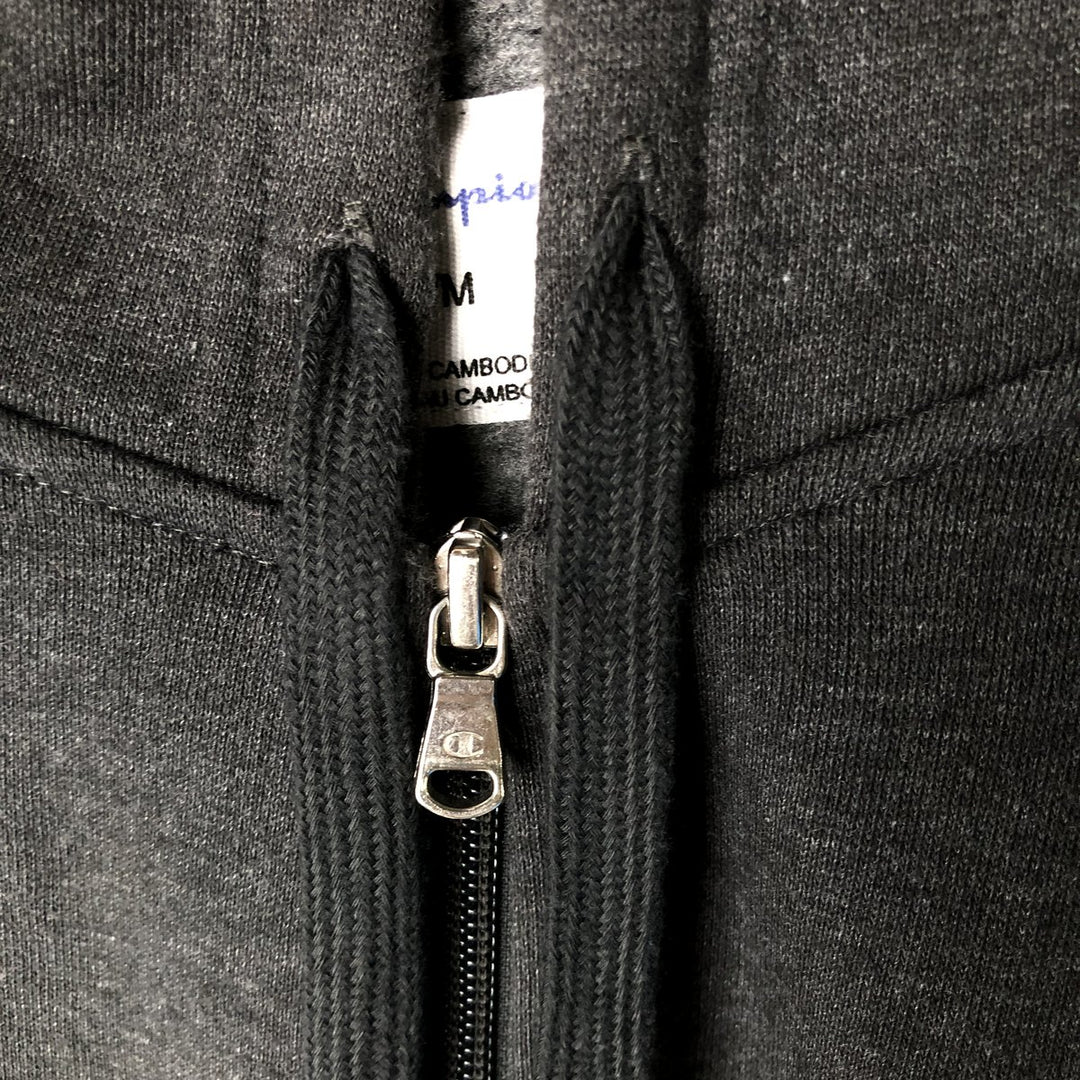 Champion Sweat Full Zip Hoodie Men's Size M cotton Charcoal Vintage Second Hand