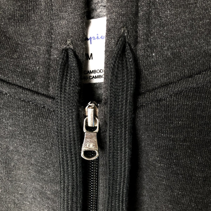 Champion Sweat Full Zip Hoodie Men's Size M cotton Charcoal Vintage Second Hand
