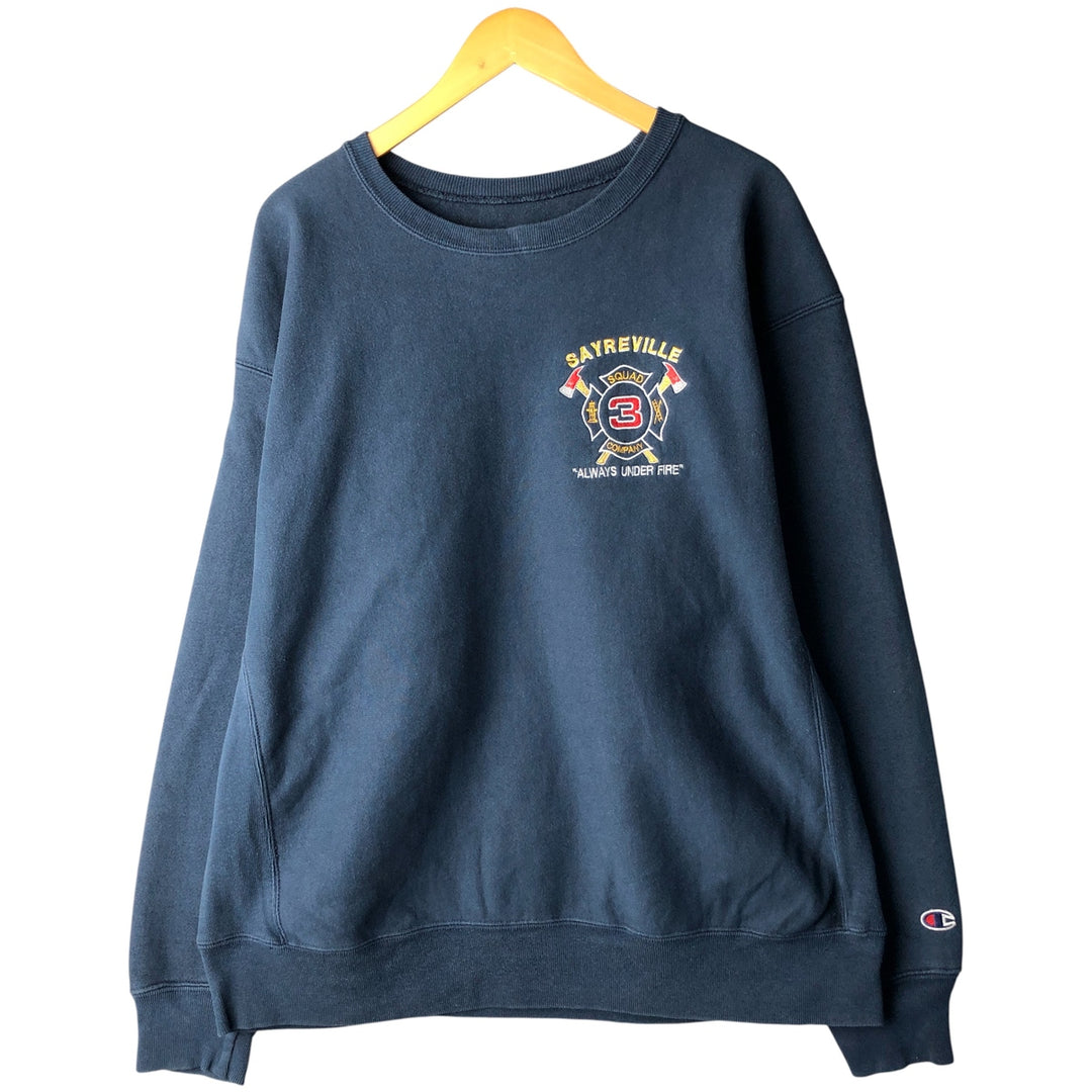 00'S Champion PREMIUM REVERSE WEAVE Premium Reverse Weave Sweatshirt Trainer Men's XL size cotton navy blue type Vintage Second Hand