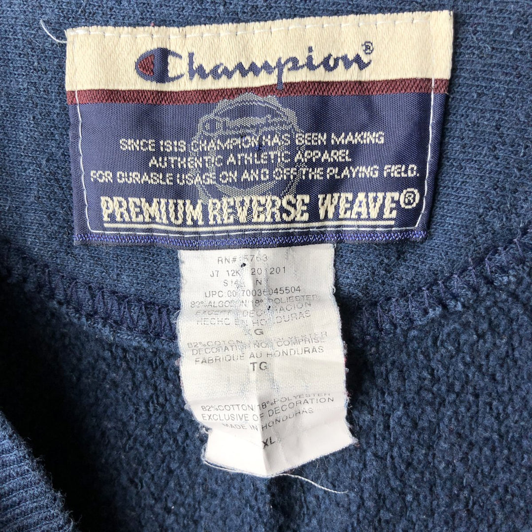 00'S Champion PREMIUM REVERSE WEAVE Premium Reverse Weave Sweatshirt Trainer Men's XL size cotton navy blue type Vintage Second Hand