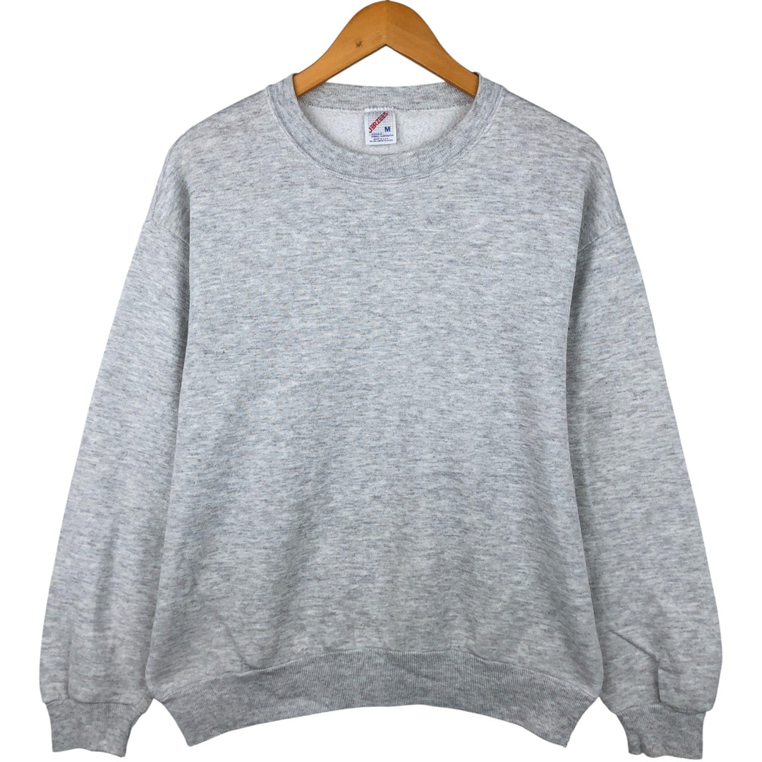 80s-90'S Jerzees Plain Blank Sweatshirt Trainer Made in USA Men's M Vintage cotton gray type Vintage Second Hand