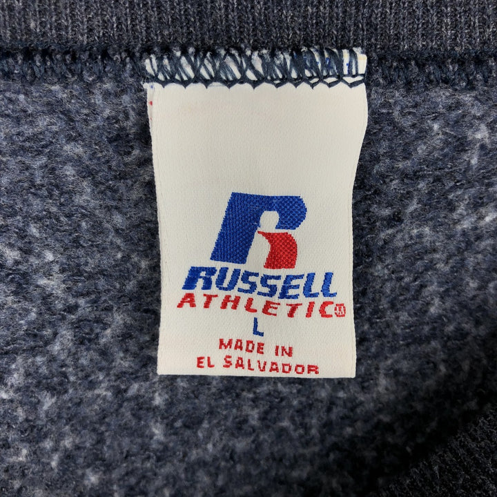 2000'S - Russell plain blank sweatshirt, men's size L polyester navy blue type Vintage Second Hand