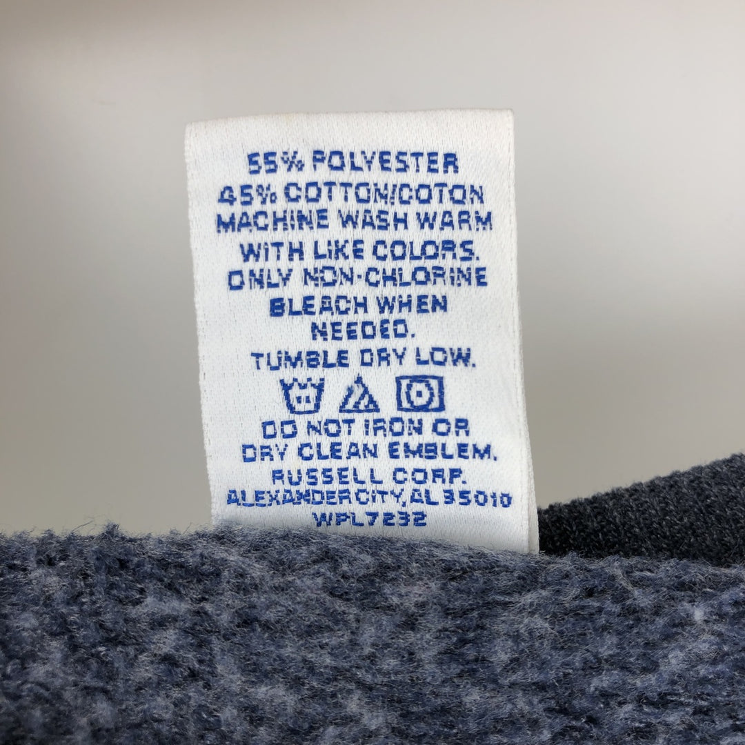 2000'S - Russell plain blank sweatshirt, men's size L polyester navy blue type Vintage Second Hand