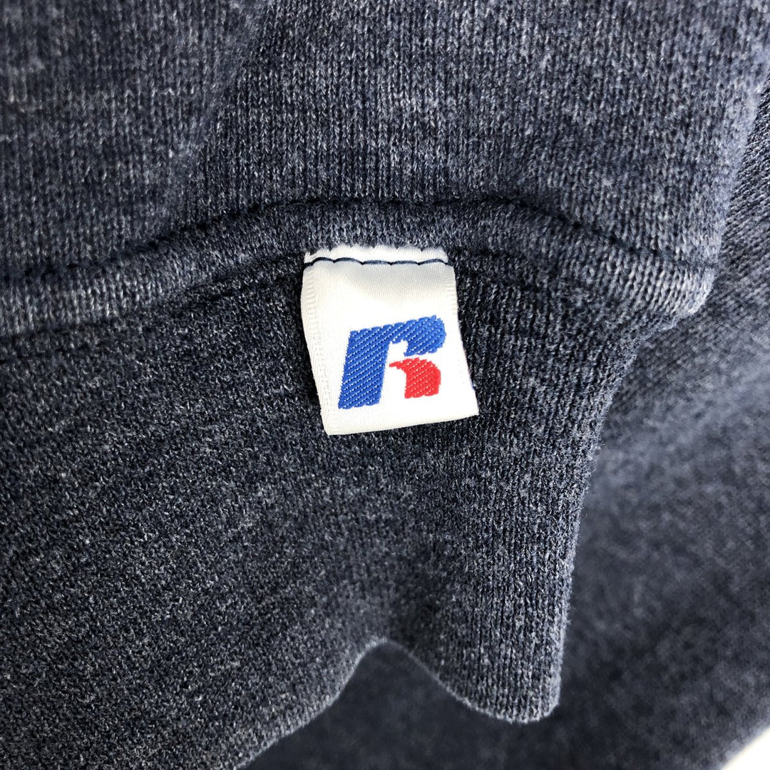 2000'S - Russell plain blank sweatshirt, men's size L polyester navy blue type Vintage Second Hand