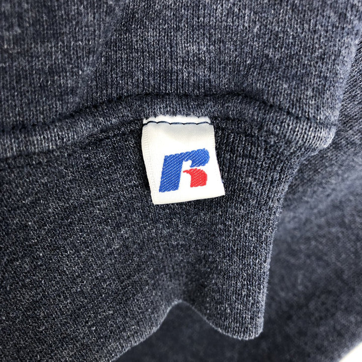 2000'S - Russell plain blank sweatshirt, men's size L polyester navy blue type Vintage Second Hand