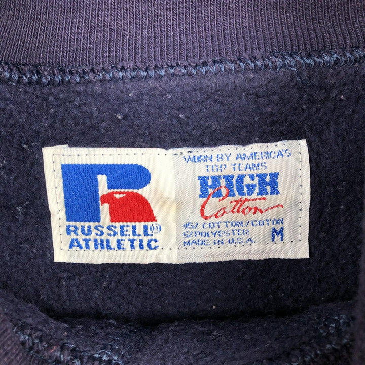Vintage 90'S Russell High Cotton Turtleneck Sweatshirt, Made in USA, Men's Size Medium cotton navy blue type Vintage Second Hand