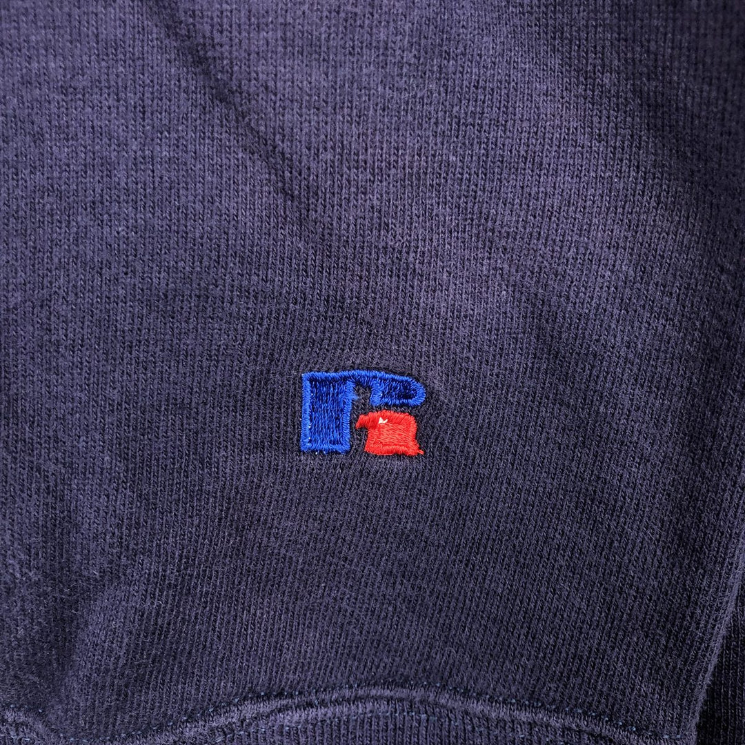 Vintage 90'S Russell High Cotton Turtleneck Sweatshirt, Made in USA, Men's Size Medium cotton navy blue type Vintage Second Hand