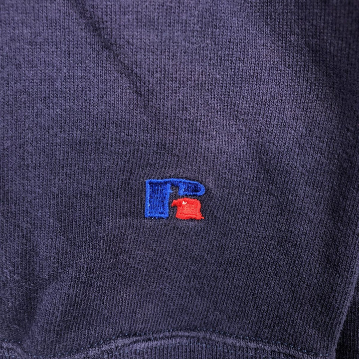 Vintage 90'S Russell High Cotton Turtleneck Sweatshirt, Made in USA, Men's Size Medium cotton navy blue type Vintage Second Hand