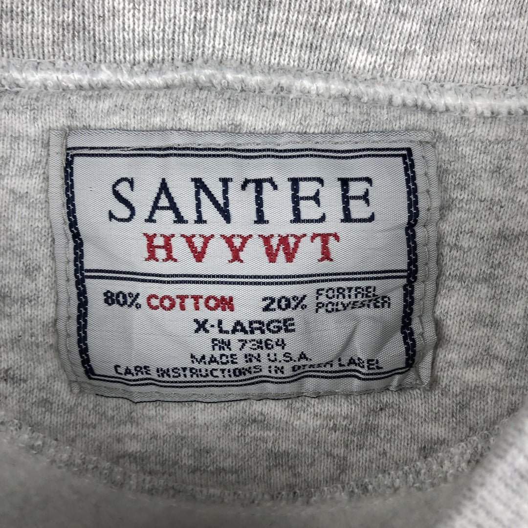 Vintage 90'S SANTEE blank sweatshirt, made in the USA, size XL, men's cotton gray type Vintage Second Hand