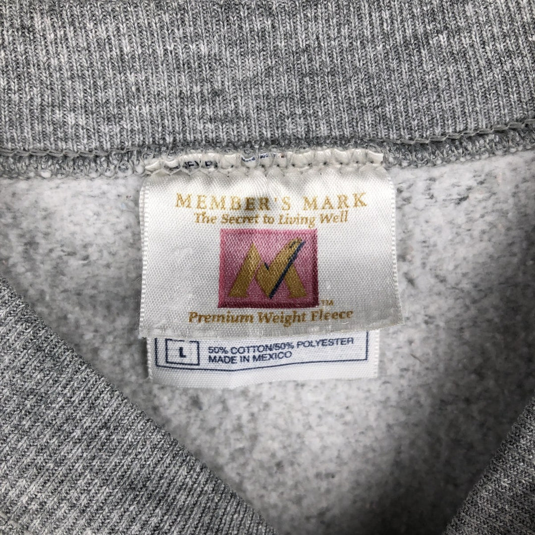 MEMBER'S MARK plain blank sweatshirt, men's size L cotton gray type Vintage Second Hand