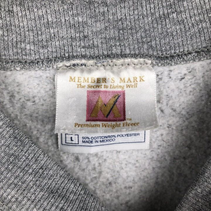 MEMBER'S MARK plain blank sweatshirt, men's size L cotton gray type Vintage Second Hand