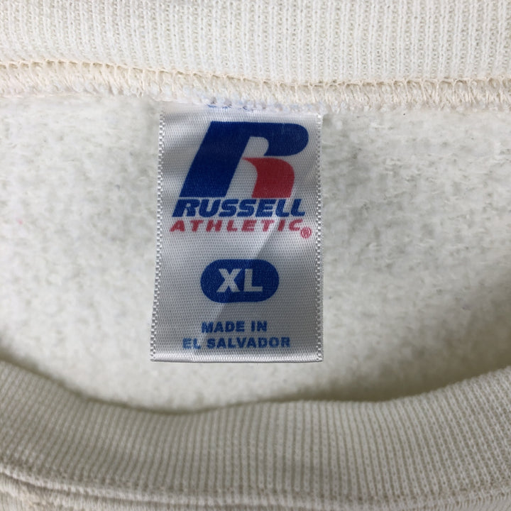 00'S ~ Russell plain blank sweatshirt, sweatshirt, men's XL size cotton unbleached Vintage Second Hand