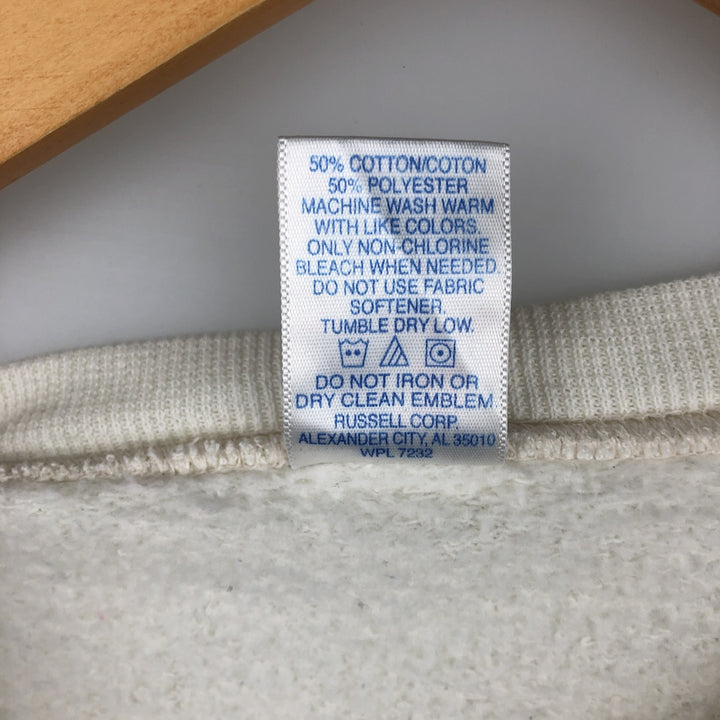 00'S ~ Russell plain blank sweatshirt, sweatshirt, men's XL size cotton unbleached Vintage Second Hand