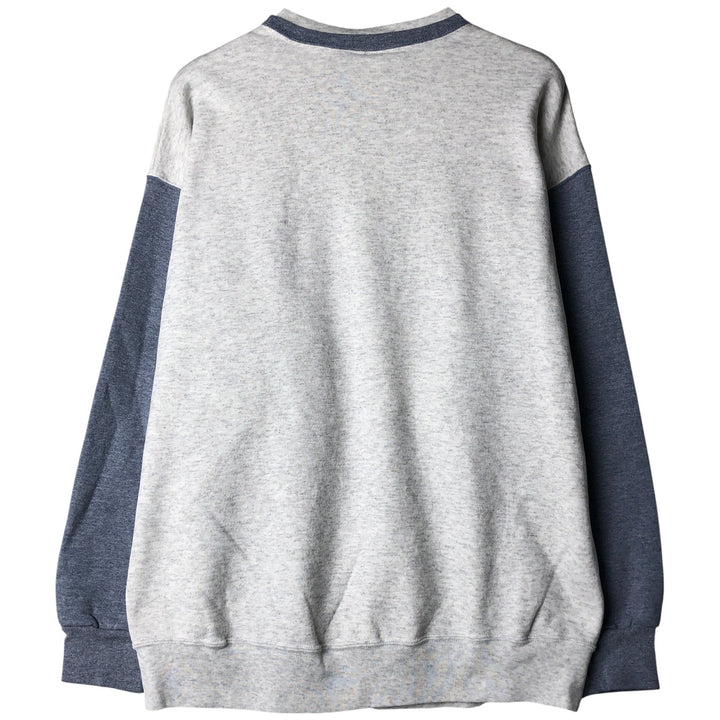 SIGNAL SPORT Solid Color Blank Sweatshirt, Made in USA, Men's XL, Two-Tone polyester white type Vintage Second Hand