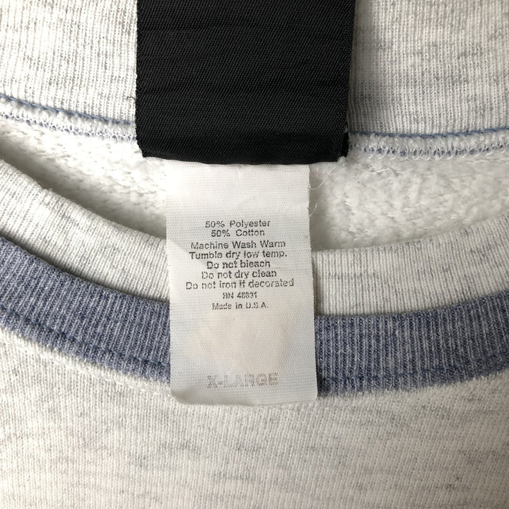 SIGNAL SPORT Solid Color Blank Sweatshirt, Made in USA, Men's XL, Two-Tone polyester white type Vintage Second Hand