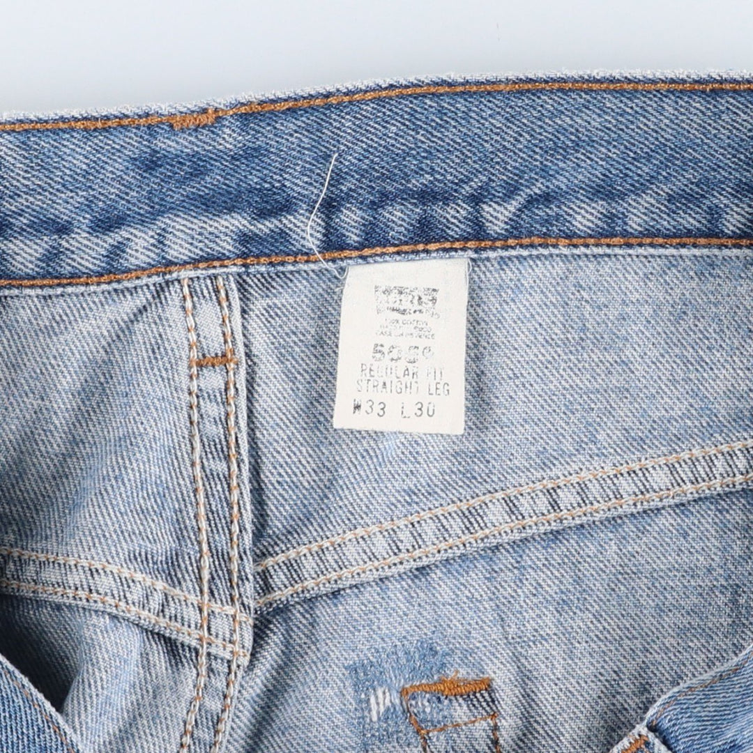 Levi's 505 REGULAR FIT STRAIGHT LEG tapered denim pants for men, size W33 cotton blue type Vintage Second Hand