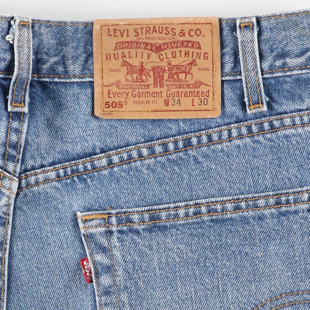 90'S Levi's 505-4891 Tapered Denim Pants, Made in USA, Men's, Size W32, Vintage cotton blue type Vintage Second Hand