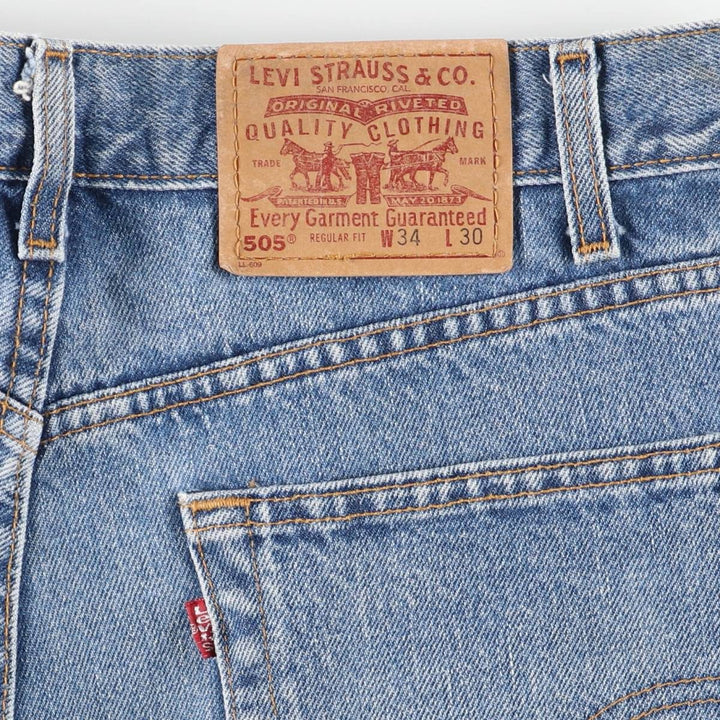 90'S Levi's 505-4891 Tapered Denim Pants, Made in USA, Men's, Size W32, Vintage cotton blue type Vintage Second Hand