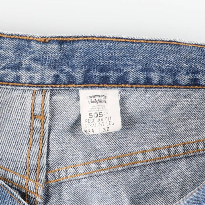 90'S Levi's 505-4891 Tapered Denim Pants, Made in USA, Men's, Size W32, Vintage cotton blue type Vintage Second Hand