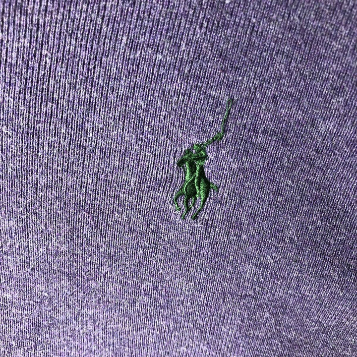 Ralph Lauren POLO by Ralph Lauren V-neck Pima cotton knit sweater, men's size M Pima Cotton purple type Vintage Second Hand