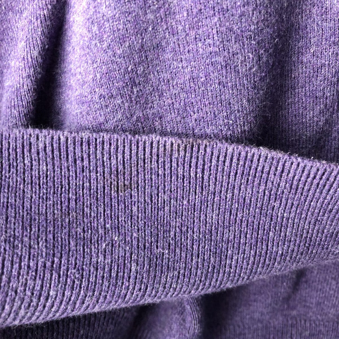 Ralph Lauren POLO by Ralph Lauren V-neck Pima cotton knit sweater, men's size M Pima Cotton purple type Vintage Second Hand