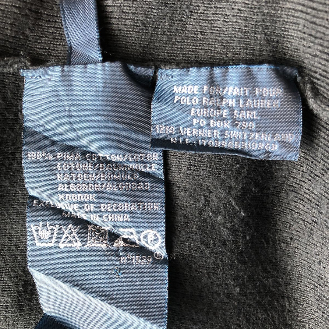 Ralph Lauren POLO by Ralph Lauren V-neck Pima cotton knit sweater, men's size XL Pima Cotton black type Vintage Second Hand