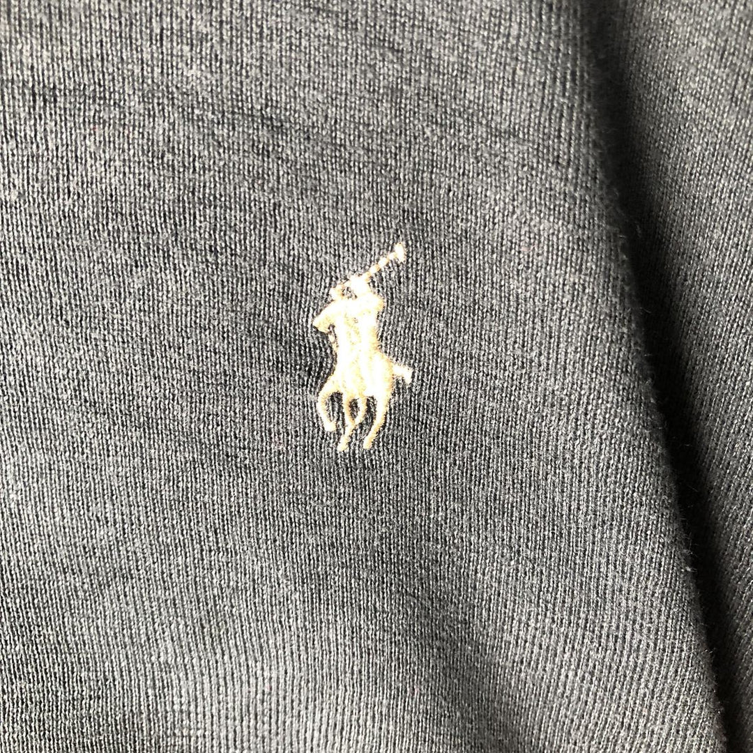 Ralph Lauren POLO by Ralph Lauren V-neck Pima cotton knit sweater, men's size XL Pima Cotton black type Vintage Second Hand
