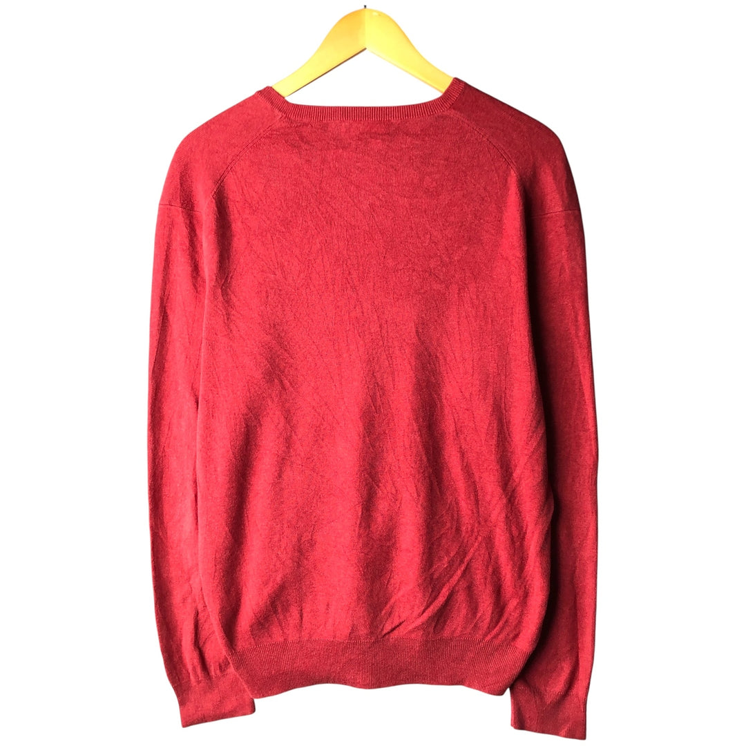 Ralph Lauren POLO RALPH LAUREN PIMA COTTON V-neck Pima cotton knit sweater, men's size M Pima Cotton red type Vintage Second Hand