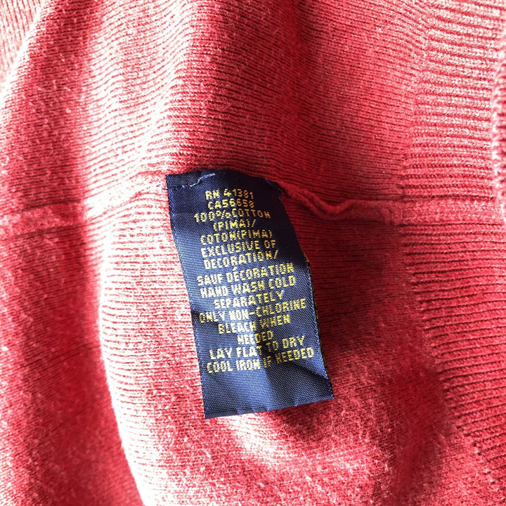 Ralph Lauren POLO RALPH LAUREN PIMA COTTON V-neck Pima cotton knit sweater, men's size M Pima Cotton red type Vintage Second Hand