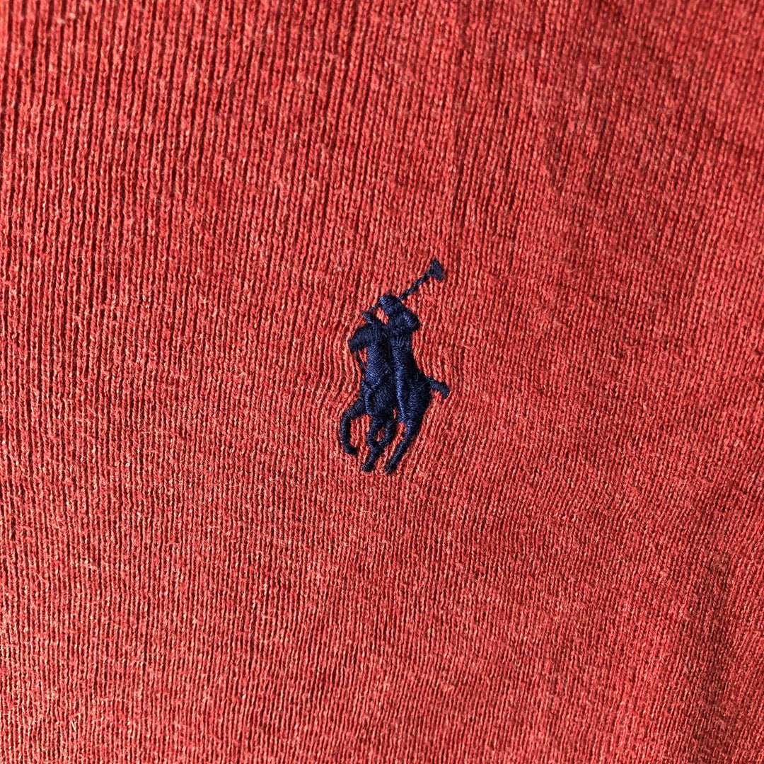 Ralph Lauren POLO RALPH LAUREN PIMA COTTON V-neck Pima cotton knit sweater, men's size M Pima Cotton red type Vintage Second Hand