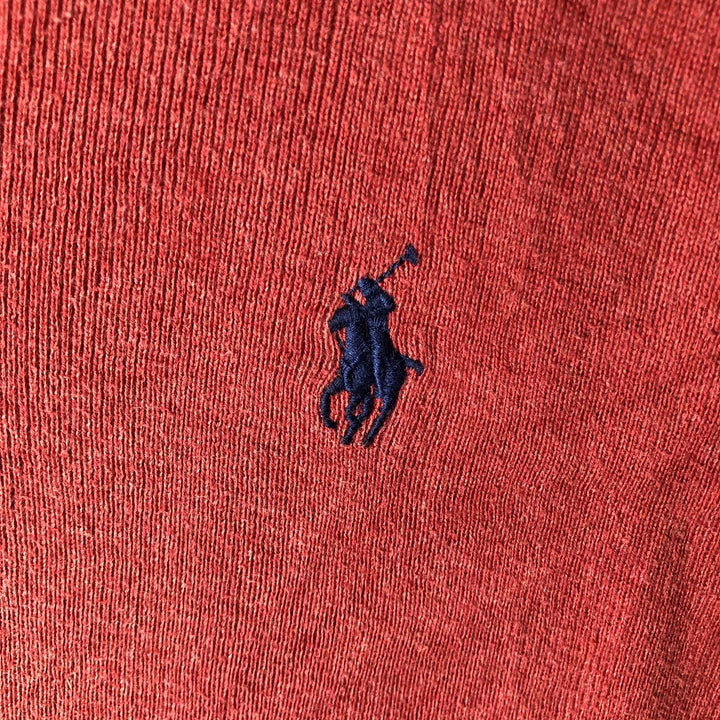 Ralph Lauren POLO RALPH LAUREN PIMA COTTON V-neck Pima cotton knit sweater, men's size M Pima Cotton red type Vintage Second Hand