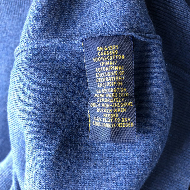 Ralph Lauren POLO RALPH LAUREN PIMA COTTON V-neck Pima cotton knit sweater, men's size L Pima Cotton blue type Vintage Second Hand