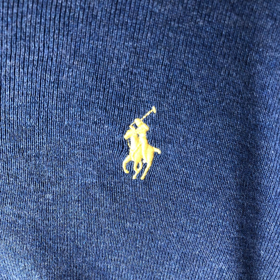 Ralph Lauren POLO RALPH LAUREN PIMA COTTON V-neck Pima cotton knit sweater, men's size L Pima Cotton blue type Vintage Second Hand