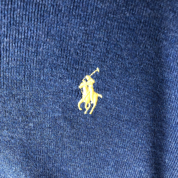 Ralph Lauren POLO RALPH LAUREN PIMA COTTON V-neck Pima cotton knit sweater, men's size L Pima Cotton blue type Vintage Second Hand