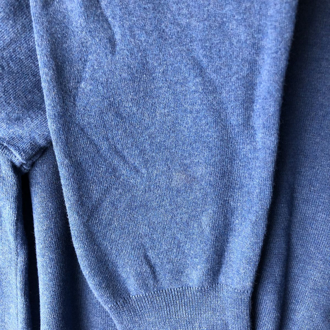 Ralph Lauren POLO RALPH LAUREN PIMA COTTON V-neck Pima cotton knit sweater, men's size L Pima Cotton blue type Vintage Second Hand