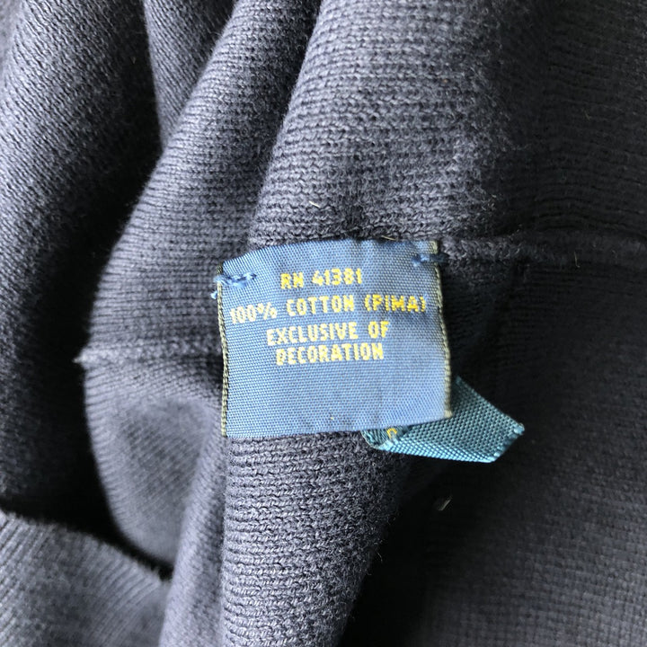 Ralph Lauren POLO RALPH LAUREN PIMA COTTON V-neck Pima cotton knit sweater, men's size L Pima Cotton navy blue type Vintage Second Hand