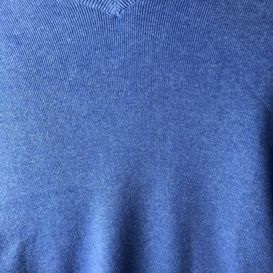 Ralph Lauren POLO RALPH LAUREN PIMA COTTON V-neck Pima cotton knit sweater, men's size XXL Pima Cotton blue type Vintage Second Hand
